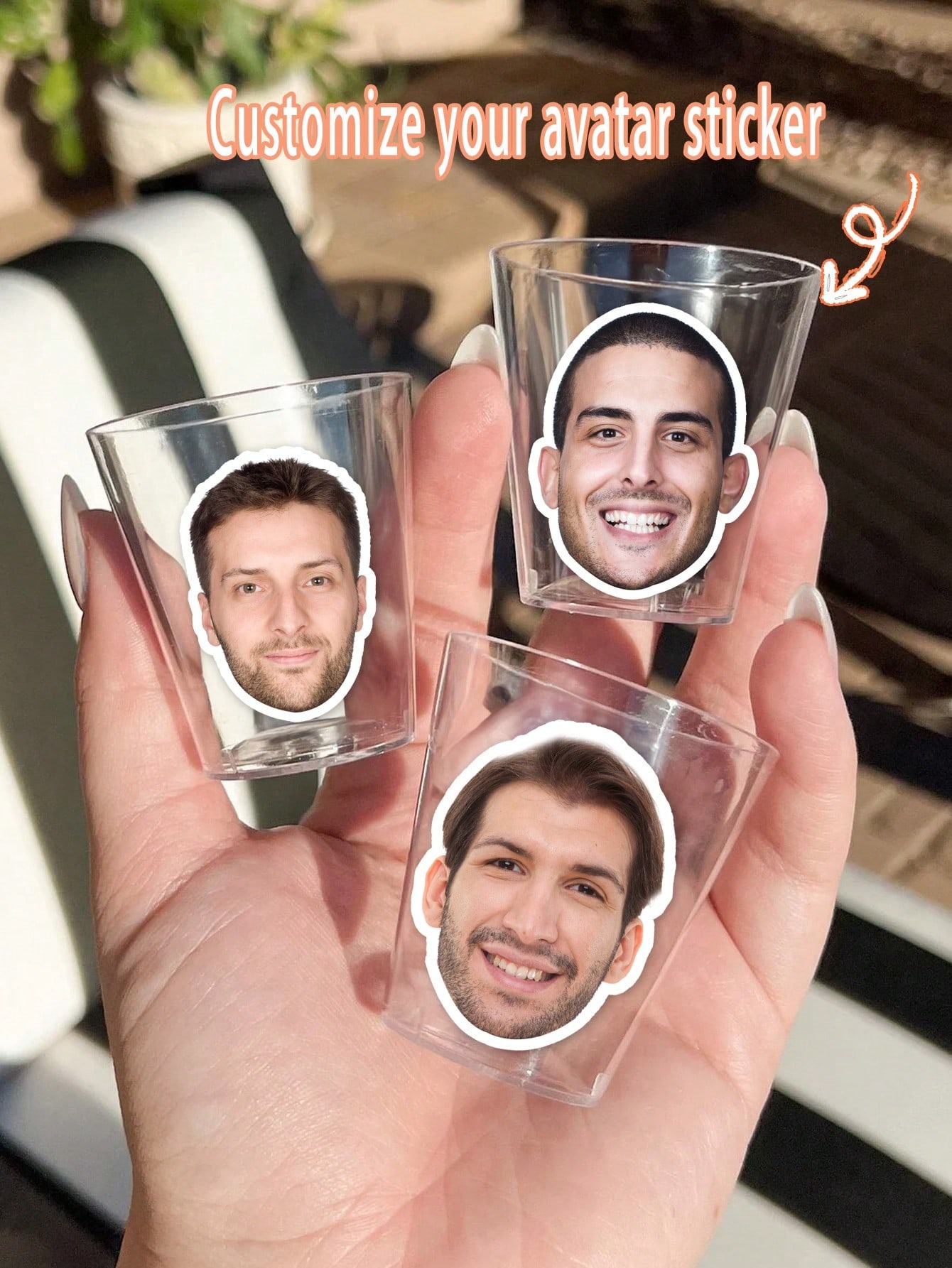 Custom Face Sticker Shot Cups